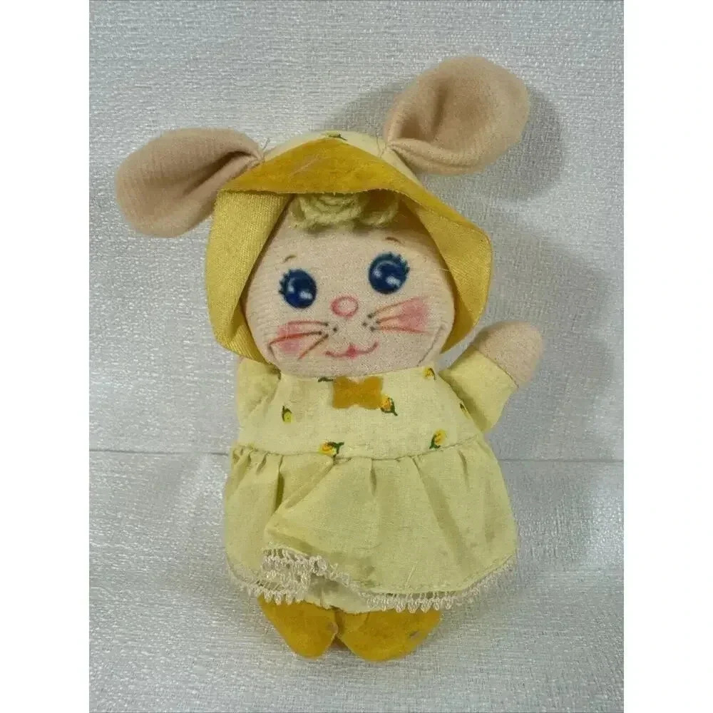 Vintage Knickerbocker Plush 6" Bunny‎ Rabbit Yellow Animals of Distinction